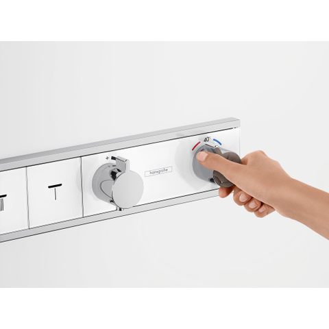 Hansgrohe RainSelect élément de finition pour robinet de douche encastré thermostatique pour 4 fonctions 59.8x90cm blanc/chrome SW157091