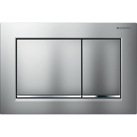 Geberit Omega20 bedieningsplaat - 2-toets spoeling - rechthoekige knoppen - mat chroom/easy-to-clean - chroom SW451737