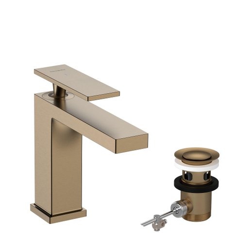 Hansgrohe Tecturis E Eengreeps wastafelkraan - 110 - coolstart - met PopUp - trekwaste - geborsteld brons SW918521