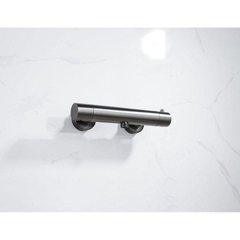 Fortifura Calvi douchekraan - met glijstangset - met staafhanddouche - gladde doucheslang - PVD - geborsteld gunmetal (antraciet) SW811919