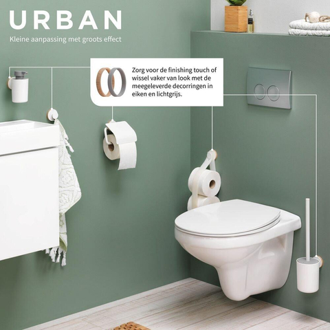 Tiger Urban Toiletborstel met houder Wit 9.5x38.4x11.7cm SW106842