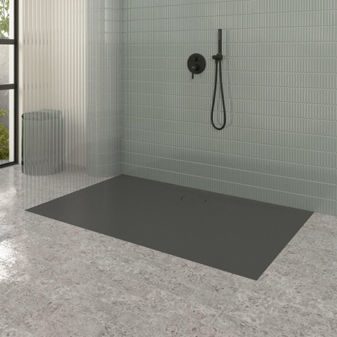 Villeroy & Boch Ecora douchebak - 160x100x3.5cm - afvoer lange zijde - anthracite (antraciet) SW1558987