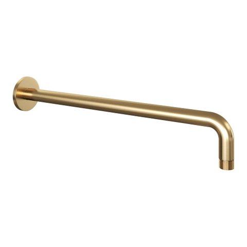 BRAUER Gold Carving douche de pluie encastrée thermostatique - 3 voies - ronde - set 76 - pomme de douche 30cm - bras mural courbé - douchette barre - flexible de douche - coude d'alimentation mural - or brossé PVD SW1159061