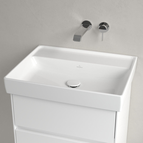 Villeroy & Boch Collaro wastafel - 60x47cm - zonder overloop - zonder kraangat CeramicPlus - White Alpine (glans wit) SW358364