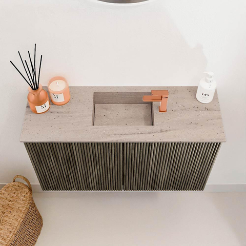 Mondiaz JOYA-DLUX Meuble de salle de bains 70cm - couleur Shadow - Vasque FAYE position Milieu 1 trou de robinet couleur Saba. SW1425106