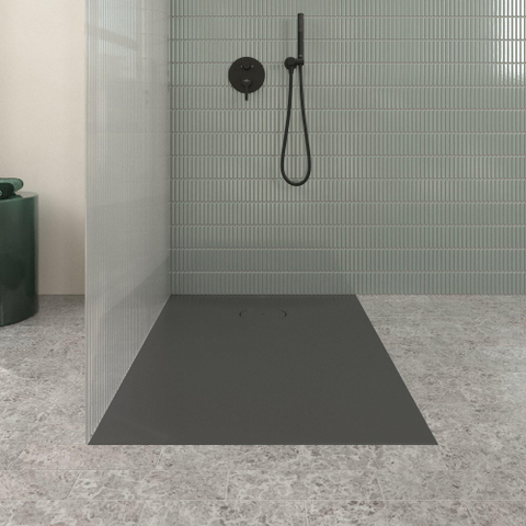 Villeroy & Boch Ecora douchebak - 120x80x3.5cm - afvoer korte zijde - anthracite (antraciet) SW1558996