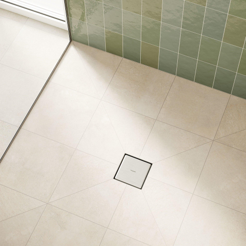 Hansgrohe RainDrain Point Puntafvoer - 10x10cm - achterzijde betegelbaar - brushed stainless steel SW1590449