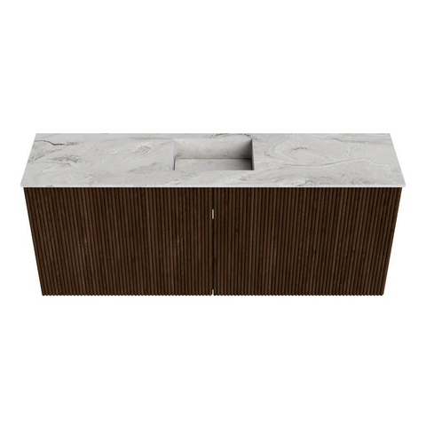 Mondiaz JOYA-DLUX 100cm toiletmeubel - kleur Walnut - Wastafel FAYE positie Midden 1 kraangat kleur Glace. SW1422380