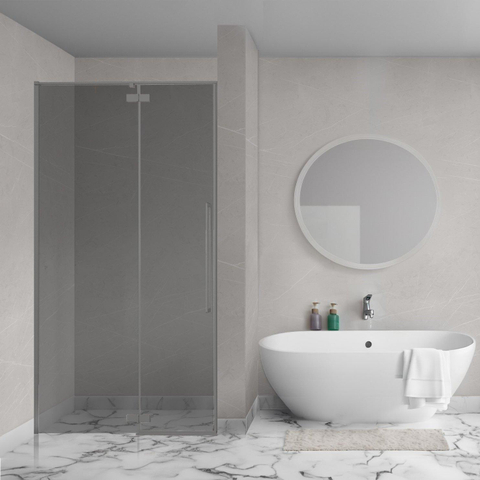 Aqua Vista Oria Linea nisdeur - 80x200cm - incl. montageset - rookglas - gunmetal (antraciet) SW1428258