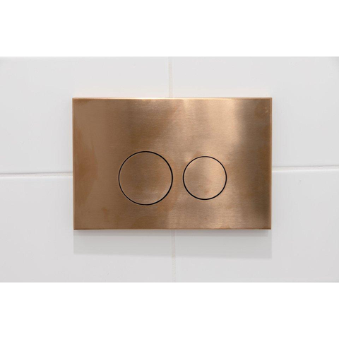 QeramiQ Luma Ensemble WC-douche - réservoir encastré Geberit UP320 - avec châssis Burda - séchoir - douchette féminine - plaque de commande cuivre - boutons ronds - blanc brillant SW1472007