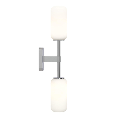 Astro Tacoma Twin Applique/Plafonnier - 230V - IP44 - cylindre - verre blanc - chrome SW1569663