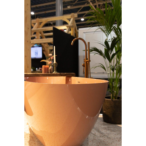 Zeza Element Baignoire îlot- 160x75x60cm - solid surface - peach brillant (orange/rose) SW1208805
