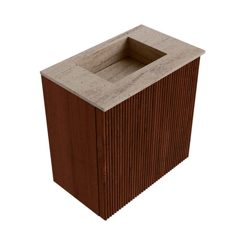 Mondiaz JOYA-DLUX 40cm toiletmeubel - kleur Ruby - Wastafel FAYE positie Midden Zonder kraangat kleur Saba. SW1425570