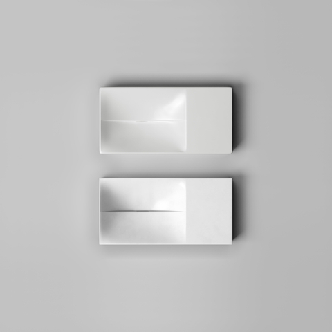 Clou Vale lavabos céramique lave-mains 38x19x7cm sans trou de robinet à droite Blanc mat SW451453
