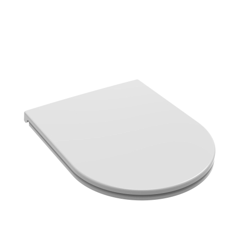 QeramiQ Dely Swirl Compact WC suspendu – sans bride – 36 x 49,5 cm – avec abattant fin (slim) – blanc mat SW1480049