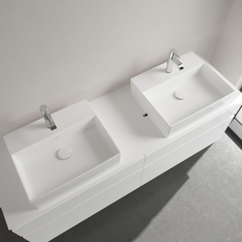Villeroy & Boch memento 2.0 opzetwastafel - 50x42cm - met 1 kraangat - zonder overloop CeramicPlus - White Alpine (glans wit) SW156559
