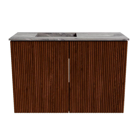 Mondiaz JOYA-DLUX 60cm toiletmeubel - kleur Ruby - Wastafel FAYE positie Links 1 kraangat kleur Sombra. SW1425658