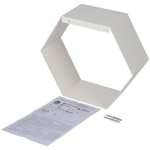 Duraline étagère hexagonale métal 1,5mm 32x28x12cm blanc SW420482