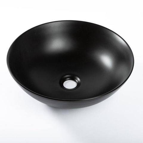 QeramiQ Dely Waskom - 40x40x13.5cm - rond - keramiek - mat zwart SW1102405