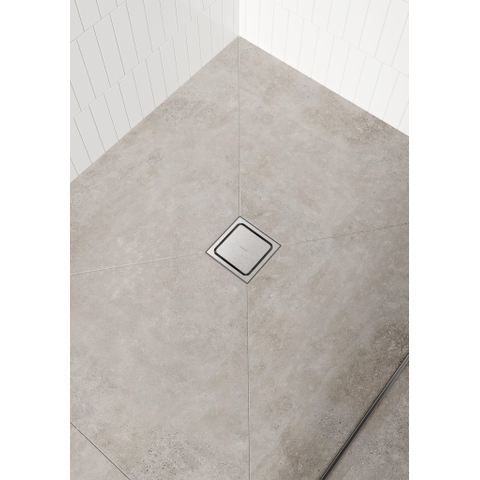 Hansgrohe RainDrain Spot Plus - 15x15cm - hoogte verstelbaar frame - brushed stainless steel SW1590445