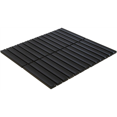 The Mosaic Factory Sevilla mozaïektegel - 29.6x29.9cm - wandtegel - Rechthoek - Porselein Carbon Gray Glans SW1015075