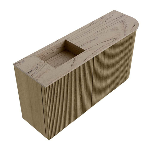 Mondiaz JOYA-DLUX Meuble de salle de bains 81,6cm - arrondi droit couleur Dusk - Vasque FAYE position Gauche 1 trou de robinet couleur Arena. SW1426270