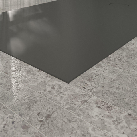 Villeroy & Boch Ecora douchebak - 180x100x4.5cm - afvoer korte zijde - anthracite (antraciet) SW1558937