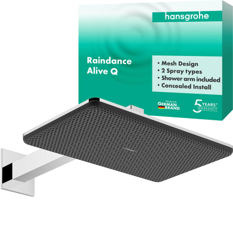 Hansgrohe Raindance alive Q - hoofddouche 210/340 2jet wand - hoogglans chroom SW1388835