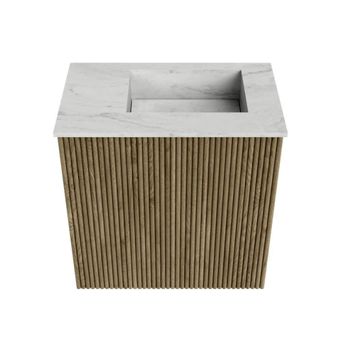 Mondiaz JOYA-DLUX 40cm toiletmeubel - kleur Dusk - Wastafel FAYE positie Rechts Zonder kraangat kleur Opalo. SW1423298