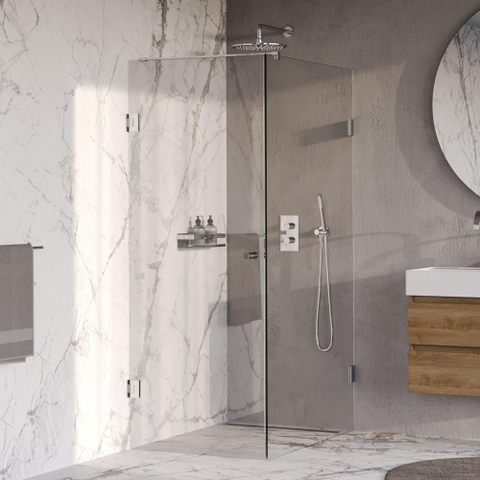 BRAUER Void Carving Douchecabine - 80x120x200cm - draaideur - glascoating - omkeerbaar - helder glas - Chroom SW1418105