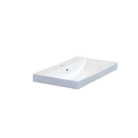 H&R Badmeubelen Just Wastafel - 81x46x7.5cm - 1 kraangat - keramiek wit SW457622
