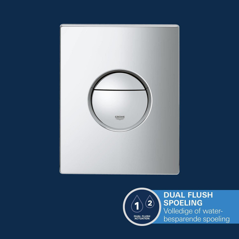 GROHE Solido Start Round toiletset diepspoel - rimless - GROHE Solido inbouwreservoir - softclose toiletzitting - bedieningsplaat chroom SW1244472