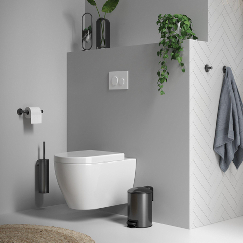 Brauer Gunmetal Edition Set d'accessoires WC - 3 pièces - PVD - gunmetal brossé SW1164614