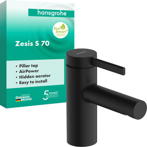 Hansgrohe Zesis S Robinet de lavabo - 14cm - montage en saillie - poignée droite - noir mat SW1388673