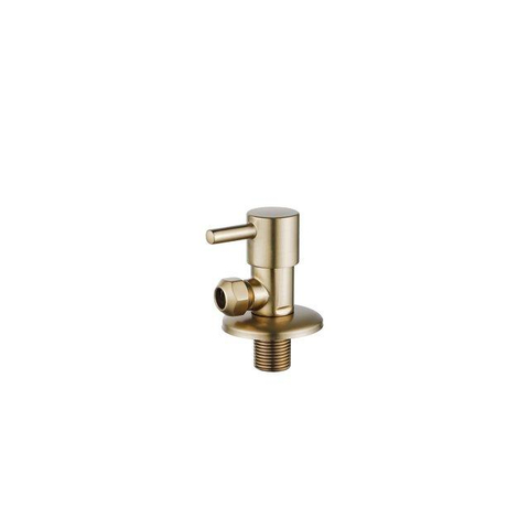 FugaFlow Eccelente Robinet d'arrêt d'angle avec flexible - flexible 30cm - 1/2""x3/8"" - laiton brossé SW1469188