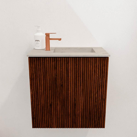 Mondiaz JOYA-DLUX 40cm toiletmeubel - kleur Ruby - Wastafel FAYE positie Rechts 1 kraangat kleur Opalo. SW1423673