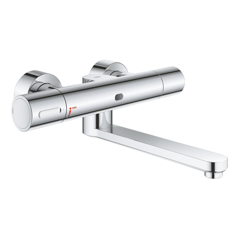 Grohe Eurosmart Cosmopolitan E Wandkraan - thermostatisch - met uitloop - met infrarood - met koppelingen - met batterij 6V - chroom SW439087
