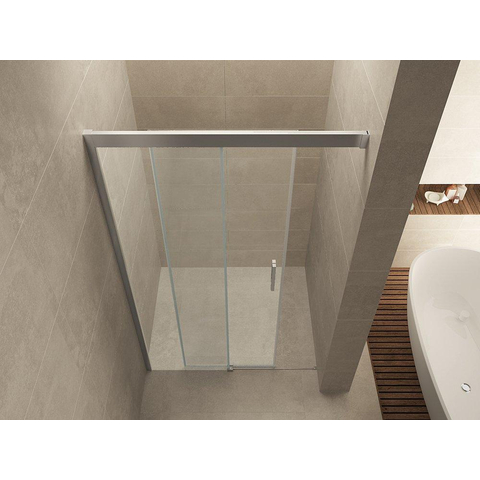 Wiesbaden Puerta Softclose 2.0 douchedeur - 900x2000 chroom profiel - 8mm glasdikte NANO - chroom SW295887