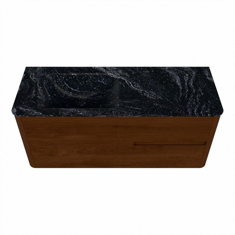 Mondiaz CIRO-DLUX Ensemble de meubles de salle de bains - 120x45x50cm - lavabo solid surface Lava - 1 vasque à gauche - sans trous de robinet - 2 tiroirs - Ruby SW1531569