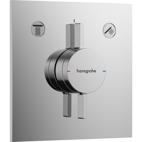 Hansgrohe Duoturn E - élément encastré - mitigeur - pomme de tête - bras de douche - support douchette - douchette - barre coulissante - flexible de douche - coulisseau - chrome SW1205651