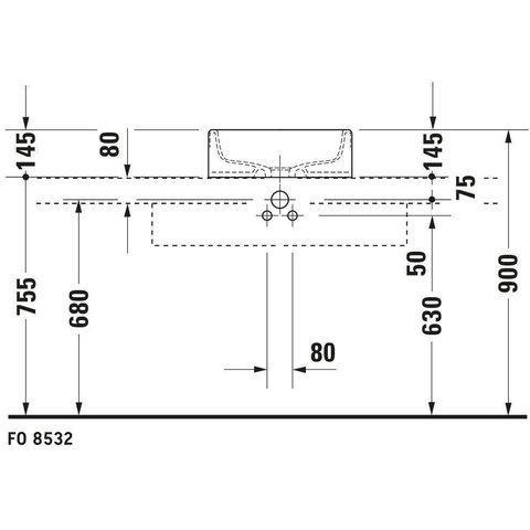 Duravit Starck 1 - opbouw wastafel - 46cm - zonder kraangat - zonder overloop - glans wit 0308307