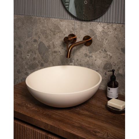 Zeza Element Waskom - 41x41x14cm - solid surface - mat crème (beige) SW1440417