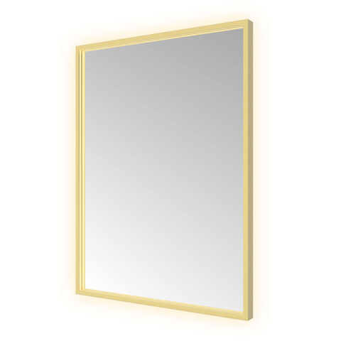 Hotbath &MORE Spiegel - 60x80cm - direct en indirect LED - color changing - spiegelverwarming - met afstandsbediening - PVD - geborsteld messing goud SW1246051
