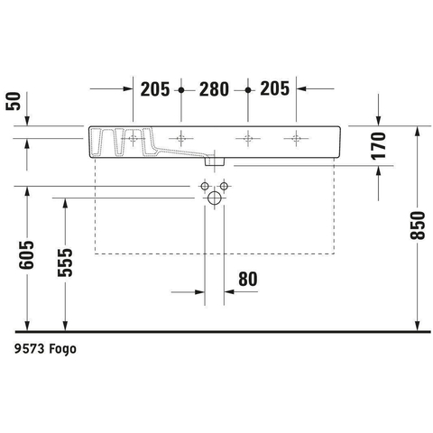 Duravit Vero Lavabo pour meuble 105x49cm avec trou pour robinetterie avec Wondergliss Blanc 0291354