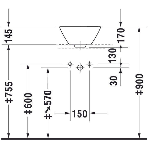 Duravit Starck 1 Opzet wastafel - 33 cm - glans wit 0299903