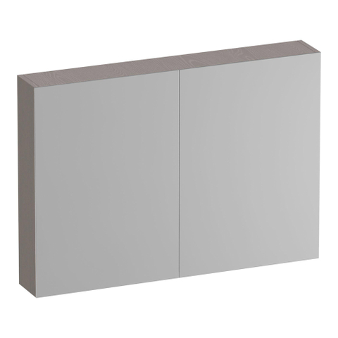 BRAUER Impress Deluxe armoire de toilette miroir - 100x70x15cm - éclairage intérieur et extérieur - 2 portes miroir double face - Timber Greige SW1198936