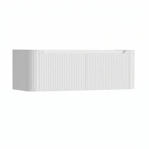 H&R Badmeubelen Juice Wastafelonderkast - 120x45x40cm - afgeronde hoeken - 3D-front - 2 lades - geïntegreerde greep - wit hoogglans SW1259309