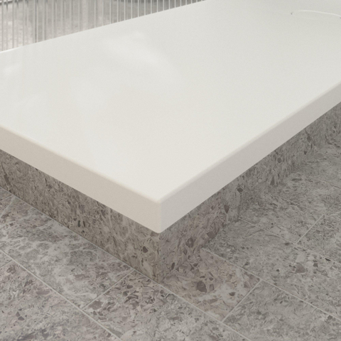 Villeroy & Boch Ecora douchebak - 180x80x4.5cm - afvoer korte zijde - stone white (wit) SW1559022