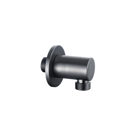 Fortifura Calvi Ensemble de douche pluie encastrable - thermostatique - bras plafond - pommeau 25cm - barre curseur - douchette ronde - flexible en métal - Gunmetal SW1233172