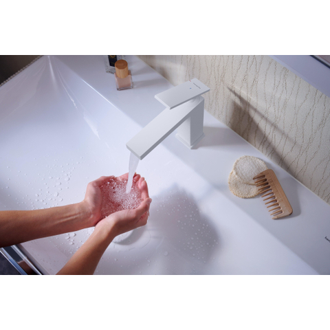 Hansgrohe Tecturis E Wastafelmengkraan - zonder afvoer - coolstart - 14.4cm uitloop - mat wit SW918715